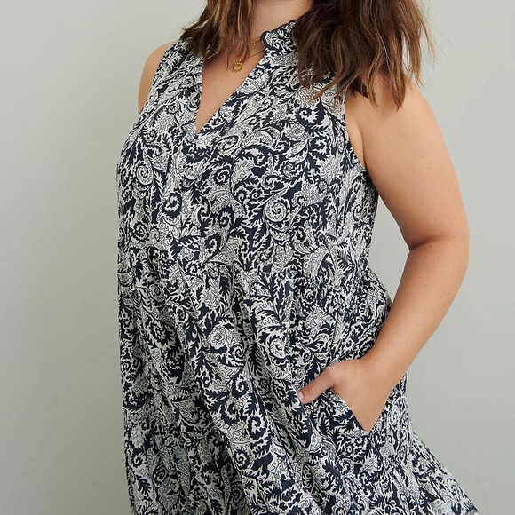 Anthropologie MAEVE Marya Tiered Maxi Dress black and white Paisley Size XS - Picture 10 of 15